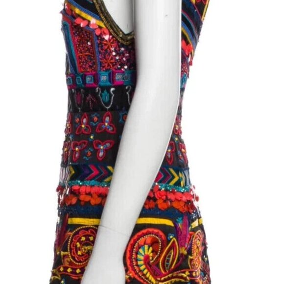 Alice + Olivia Patty Embroidered Bead Sequin Lantern black Dress 0 $1,395 NWT - Picture 15 of 16